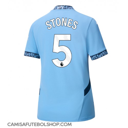 Camisa de time de futebol Manchester City John Stones #5 Replicas 1º Equipamento Feminina 2024-25 Manga Curta